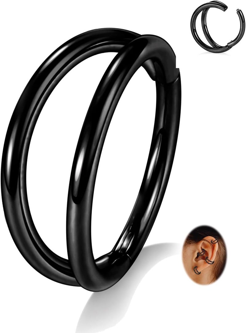 FUNLMO Store 316L Surgical Steel Nose Hoop Septum Conch Piercing Jewelry Cartilage Daith Helix Tragus Rook Lobe Earring Triple/Double Nose Lip Ring 20G 18G 16G - Image 1